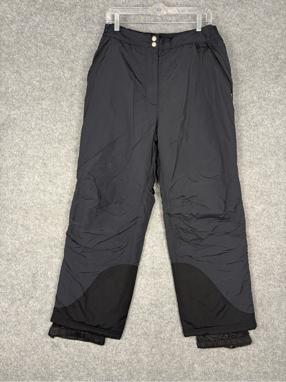 L.L.Bean Women’s Large Insulated Snow Ski Pants Black Full Side Zip Vintage
